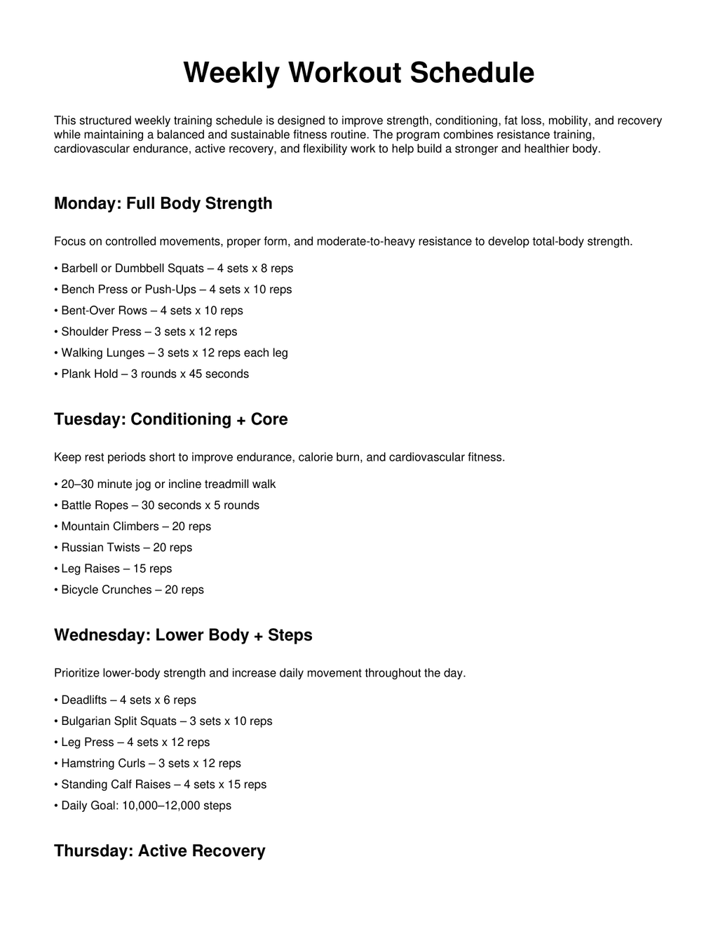 6 Week Summer Shred Challenge Template