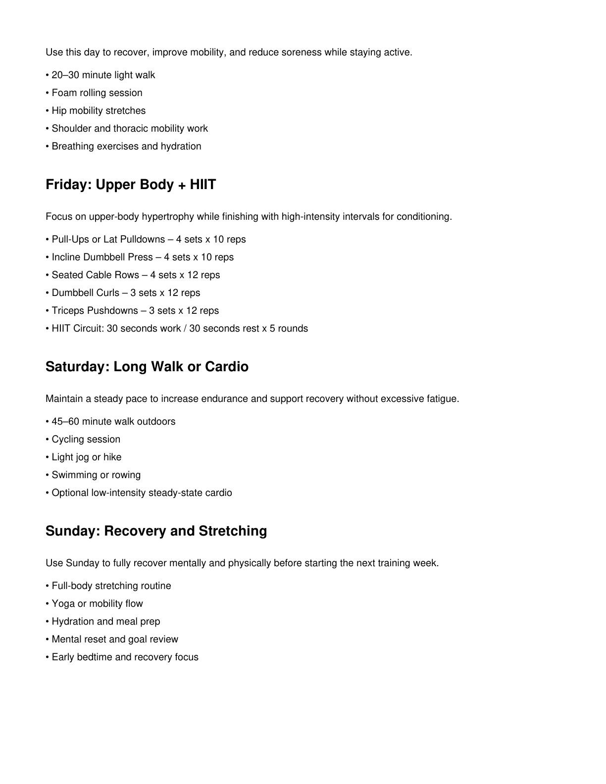 6 Week Summer Shred Challenge Template